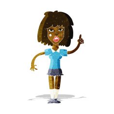 cartoon tough woman with idea N2