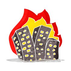 cartoon burning buildings N2