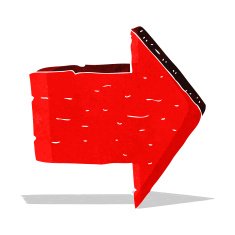 cartoon pointing arrow sign