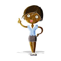 cartoon pretty woman with idea N10