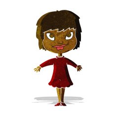 cartoon girl shrugging shoulders N4