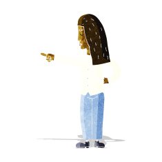 cartoon woman pointing N31