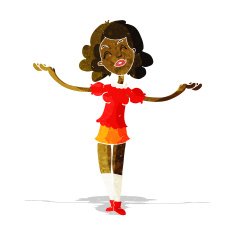 cartoon woman taking praise N2