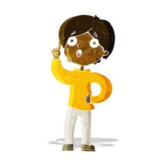 cartoon boy with idea N32