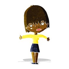 cartoon curious woman N13