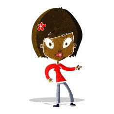 cartoon pretty woman pointing N7