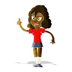 cartoon pretty woman with idea N11