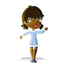 Cartoon Woman Waving N43