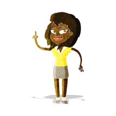 cartoon pretty woman with idea N12