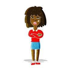 cartoon tough woman with folded arms N2