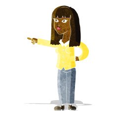cartoon pretty woman pointing N8