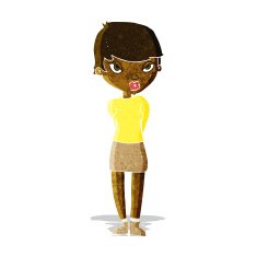 cartoon shy woman N7