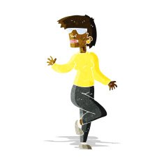Cartoon Woman Waving N44