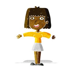 cartoon excited woman N22