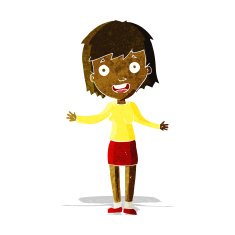 cartoon excited woman N23