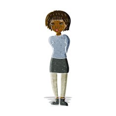 cartoon shy woman N8