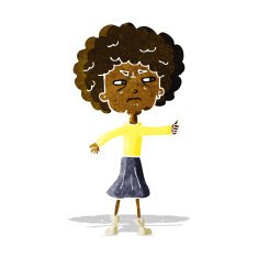 cartoon annoyed old woman N3