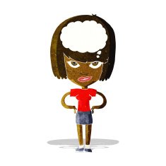 cartoon woman thinking N13