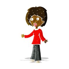 cartoon surprised woman N41