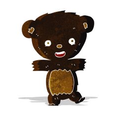 cartoon teddy black bear cub
