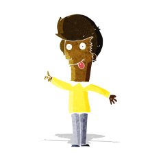 cartoon funny man with idea