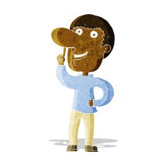 cartoon man with idea N59
