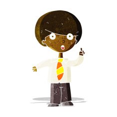 cartoon school boy answering question N8