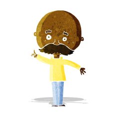 cartoon bald man with idea N5
