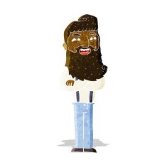 cartoon happy man with beard N10