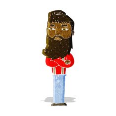 cartoon serious man with beard N3
