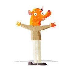 cartoon friendly fox person
