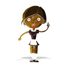 cartoon waitress making hand gesture N2