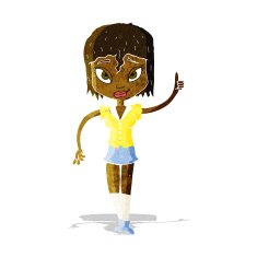 cartoon woman making point N4