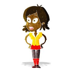 cartoon woman with hands on hips N28