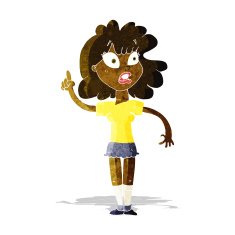 cartoon woman making point N5