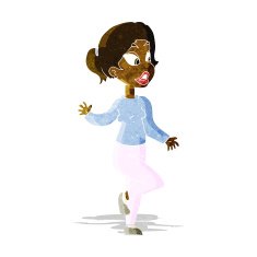 cartoon friendly woman waving N7
