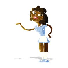 cartoon waitress serving N2