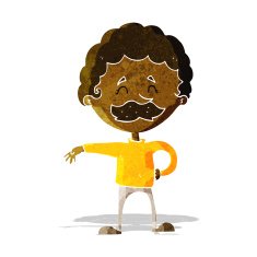 cartoon man making camp gesture N4