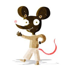 cartoon waving mouse N2