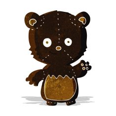 cartoon black bear cub waving N2