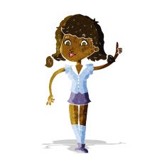 cartoon pretty woman with idea N13