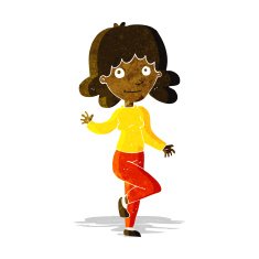 cartoon friendly woman waving N8
