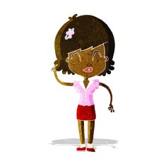 cartoon pretty woman with idea N14