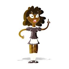 cartoon worried maid N2