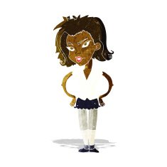 cartoon woman with hands on hips N31