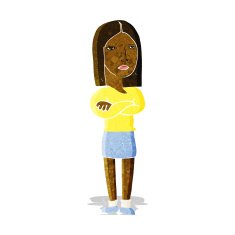 cartoon woman with folded arms N5
