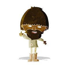cartoon hippie man in wellington boots N2
