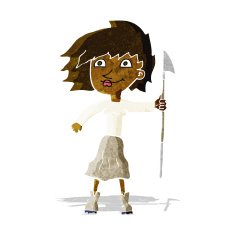 cartoon woman with spear N2