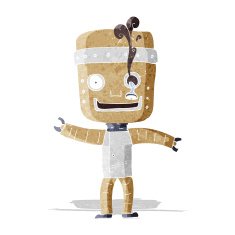 cartoon funny old robot N2