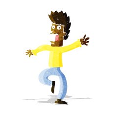 cartoon frightened man N27